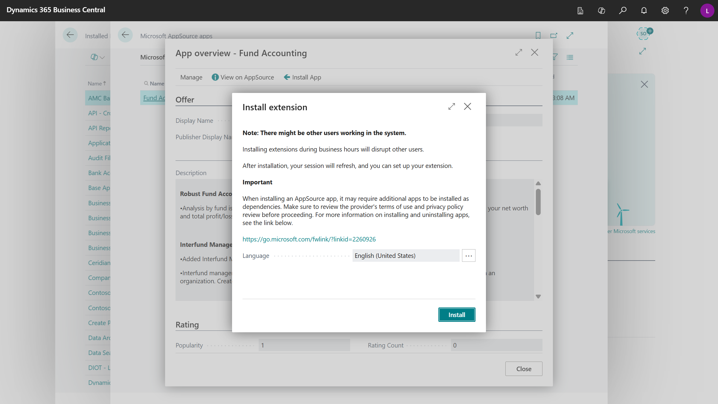 Fund Accounting Installation