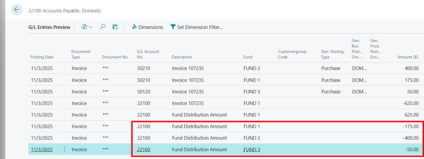 Fund Distribution Entry